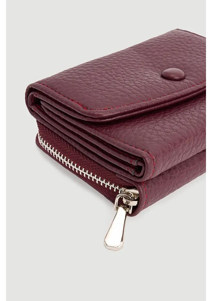 Fermuar Detaylı Mini Cüzdan - Mürdüm modelleri