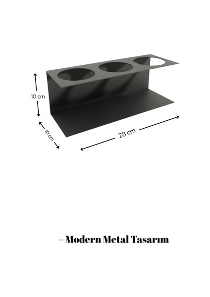 Modern Metal Tasarım 3 Gözlü Çok Amaçlı Depolama Organizeri 28X10X10 cm modelleri