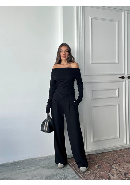 Omuz Detaylı Büzgülü Modal Takım