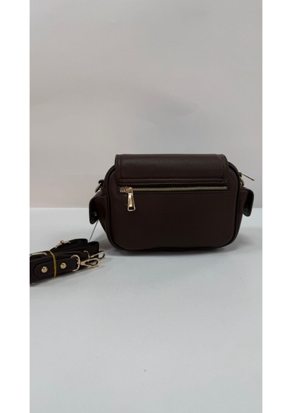 , Toka Aksesuar Detaylı,kapaklı,çok Gözlü, Kahve Kadın Çapraz Çantası indirimleri