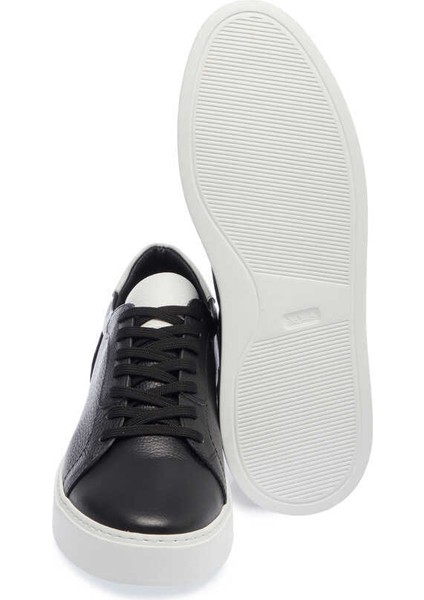 Siyah Hakiki Deri Erkek Sneaker - E24I1AY56699-A23