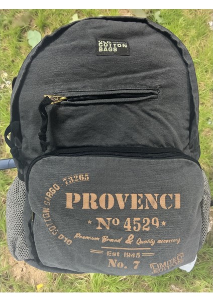 Old Cotton Tek Bölmeli Vintage Disayn Sırt Gezi Çantası North Dakato 30X43CM