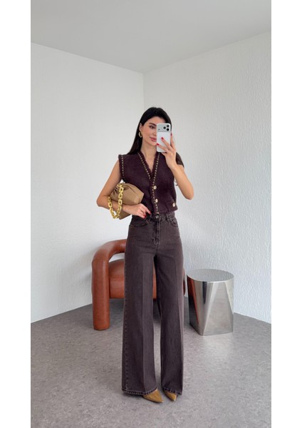 Wide Leg Kahve Jean