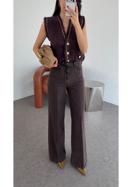 Wide Leg Kahve Jean indirimleri