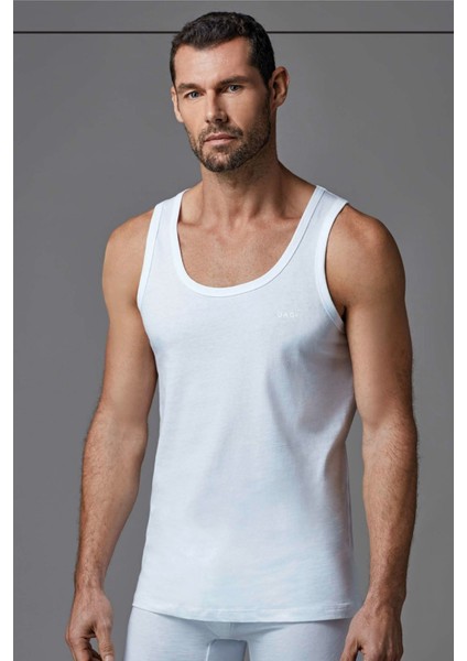 1010 Erkek 2'li Askılı Bisiklet Yaka Atlet-Beyaz