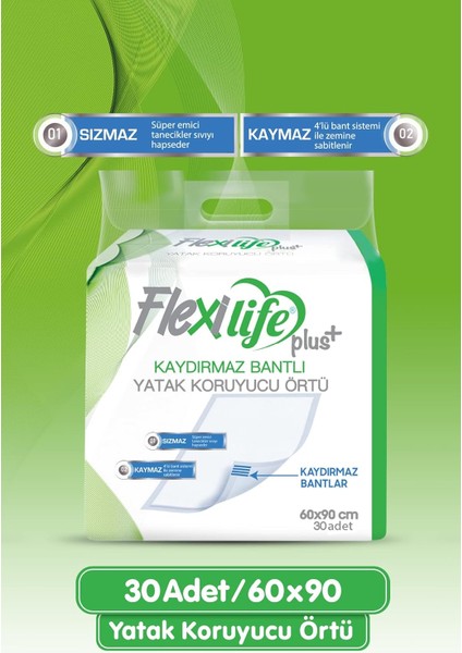 Flexilife Plus Yatak Koruyucu Kayd.bantlı 60*90 cm 30'lu