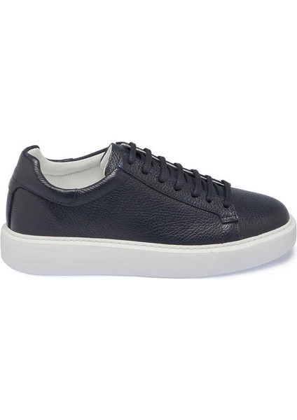 Lacivert Hakiki Deri Erkek Sneaker - E24I1AY56697-A38