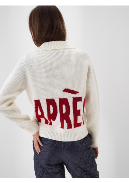 Kadın Ekru Yumuşak Dokulu Oversize Hırka