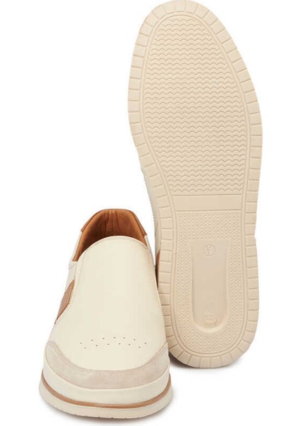 Bej Hakiki Deri Erkek Casual Ayakkabı - E24I1AY56690-A25