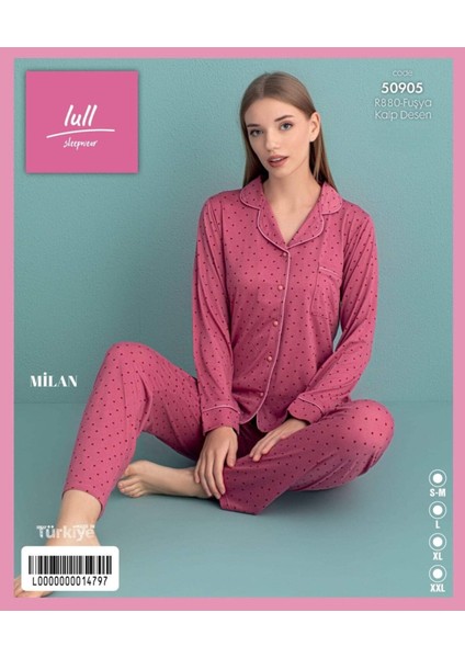 Milan Düğmeli Alt Üst Desenli Ara Biyeli Takım