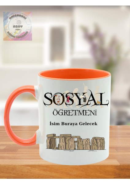 Sosyal Öğretmeni Öğretmenler Günü Kişiye Özel Kupa Bardak