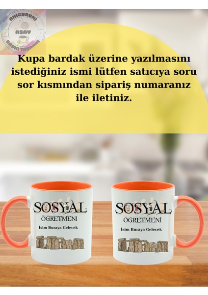 Sosyal Öğretmeni Öğretmenler Günü Kişiye Özel Kupa Bardak modelleri