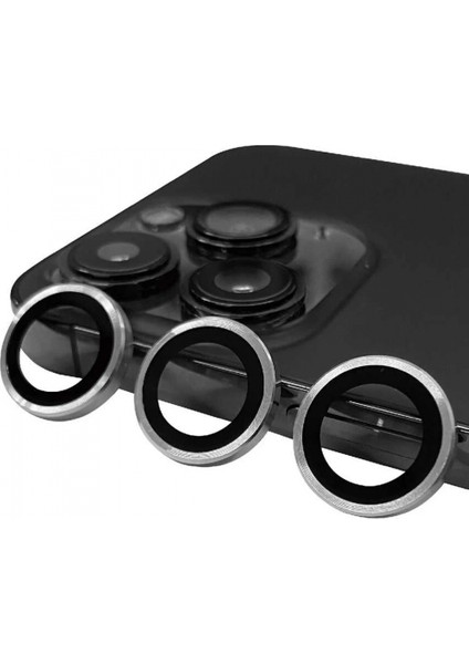 iPhone 13 Pro Max Raze Metal Kamera Lens - Gümüş