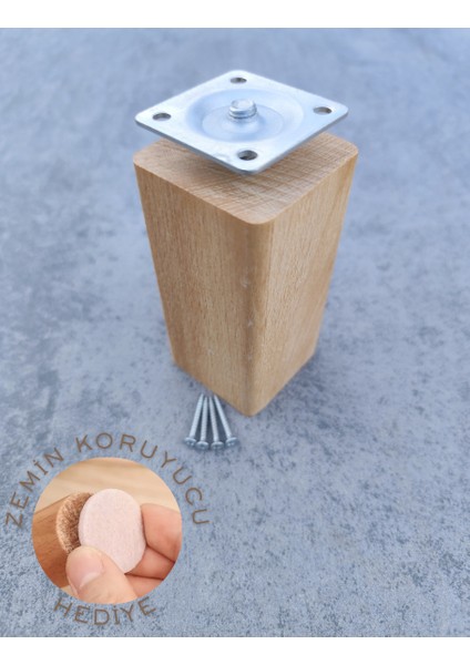 Ahşap Koltuk Komodin Şifonyer Mobilya Ayağı Yuvarlatılmış M8 Vidalı Masif Ahşap Ayak