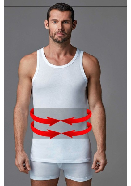 7000 Erkek Korse Atlet-Beyaz