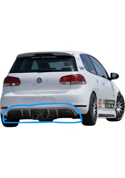 Volkswagen Golf 6 Rieger Difüzör (Plastik) (( Parlak Siyah )) (( Egzoz Hariç ))