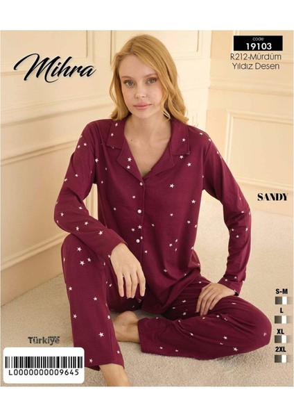 Sandy Alt Üst Desenli Düğmeli Pijama Takımı