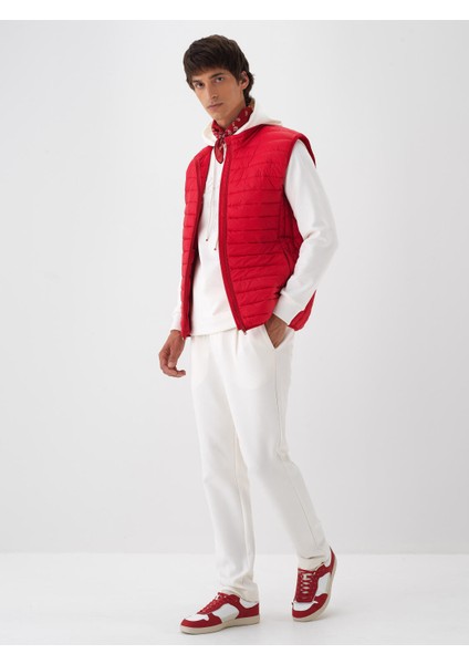 Erkek Kırmızı Formunu Koruyan Regular Fit Yelek