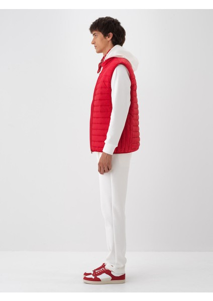 Erkek Kırmızı Formunu Koruyan Regular Fit Yelek