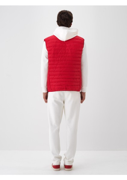 Erkek Kırmızı Formunu Koruyan Regular Fit Yelek