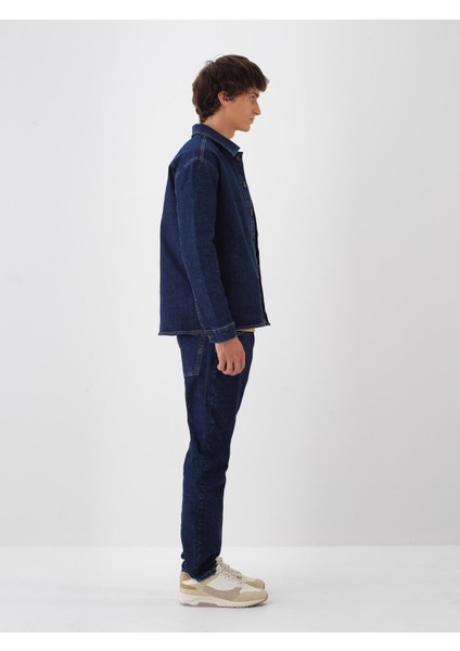 Erkek İndigo Pamuk Dokulu Regular Fit Ceket indirimleri