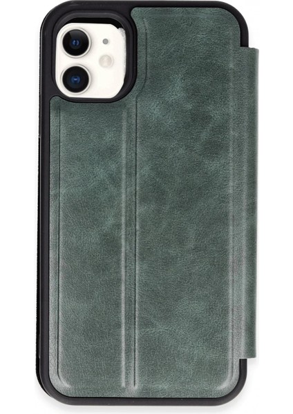 iPhone 11 Kılıf Flip Cover - Koyu Yeşil
