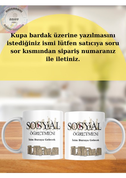 Sosyal Öğretmeni Öğretmenler Günü Kişiye Özel Kupa Bardak modelleri