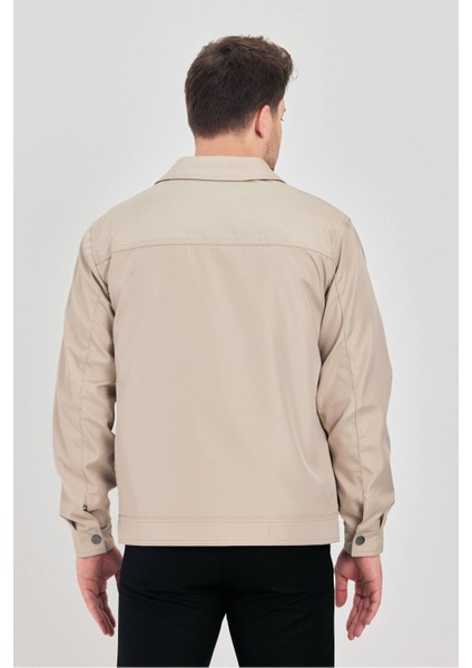 Erkek Taş Klasik Yaka Mevsimlik Mont&ceket