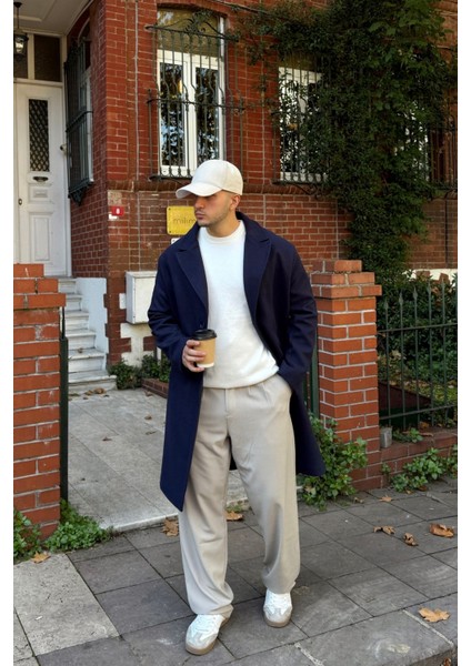 Erkek Regular Fit Düğmeli Cepli Kışlık Astarlı Klasik Uzun Kaşe Kaban modelleri