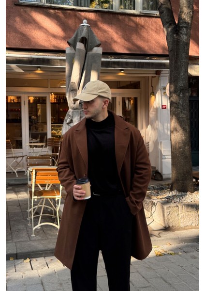 Erkek Regular Fit Düğmeli Cepli Kışlık Astarlı Klasik Uzun Kaşe Kaban modelleri