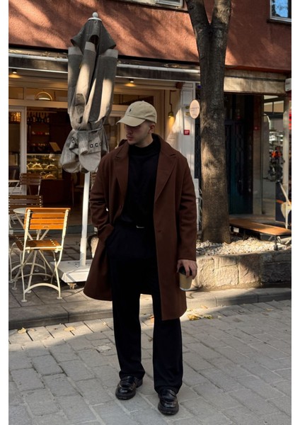 Erkek Regular Fit Düğmeli Cepli Kışlık Astarlı Klasik Uzun Kaşe Kaban indirimleri