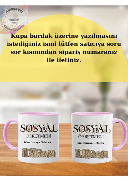 Sosyal Öğretmeni Öğretmenler Günü Kişiye Özel Kupa Bardak modelleri