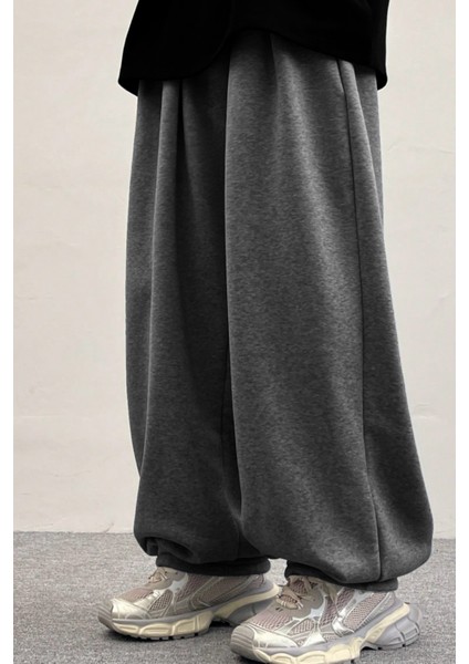 Bol Baggy Eşofman Altı Lastikli Paça Ayarlanabilir Unisex Erkek Kadın Gri Siyah Antrasit fiyatları