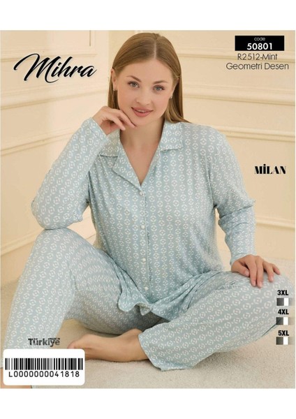 Milan Battal Düğmeli Pijama Takımı