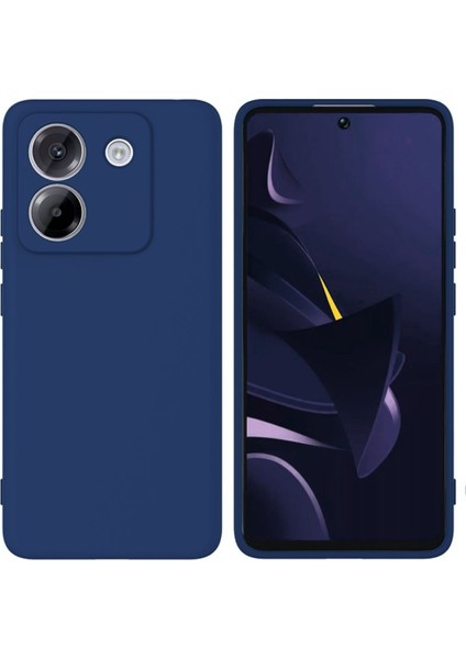 Poco M7 Pro Uyumlu Silikon Kılıf - Kamera Korumalı Esnek Pastel Renk Kapak - Lacivert