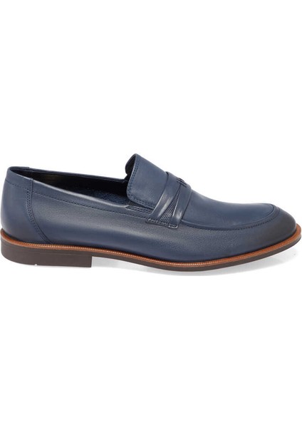 Mavi Hakiki Deri Erkek Klasik Ayakkabı - E24I1AY56681-I1Z