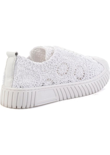 Beyaz Hakiki Deri Kadın Sneaker K01331175016 modelleri