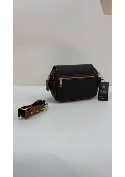 , Toka Aksesuar Detaylı,kapaklı,çok Gözlü, Siyah Taba Kadın Çapraz Çantası fiyatları