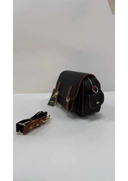 , Toka Aksesuar Detaylı,kapaklı,çok Gözlü, Siyah Taba Kadın Çapraz Çantası modelleri