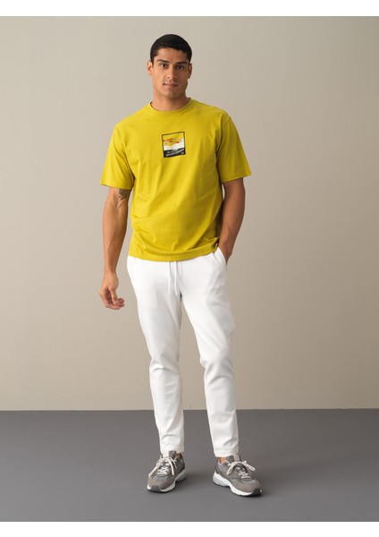 Erkek Beyaz Pamuklu Sweat Pantolon