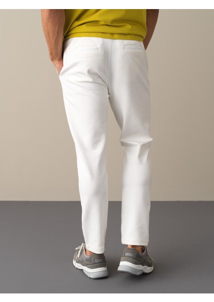 Erkek Beyaz Pamuklu Sweat Pantolon