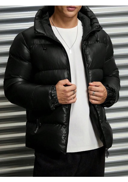 Erkek Siyah Su ve Rüzgar Geçirmez Şişme Mont fiyatları