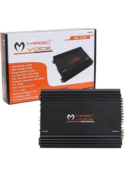 MG-3500 4 Kanal Max 3000 Watt Oto Anfi modelleri