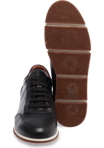 Siyah Hakiki Deri Erkek Sneaker - E24I1AY56684-A23