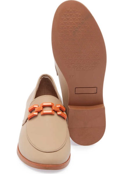 Nude Hakiki Süet Deri Kadın Makosen - K24I1AY67295-Q9J