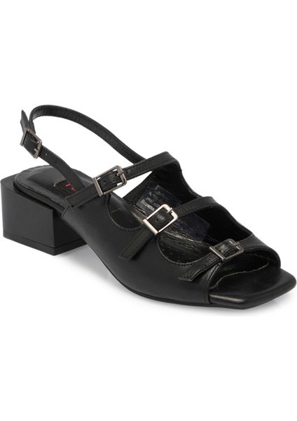 Siyah Hakiki Deri Kadın Sandalet - K24Y1SN67292-A23