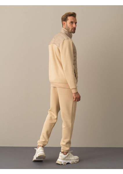 Erkek Bej Regular Fit Sweatmont