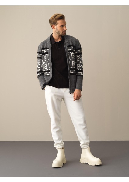 Erkek Antrasit Regular Fit Hırka