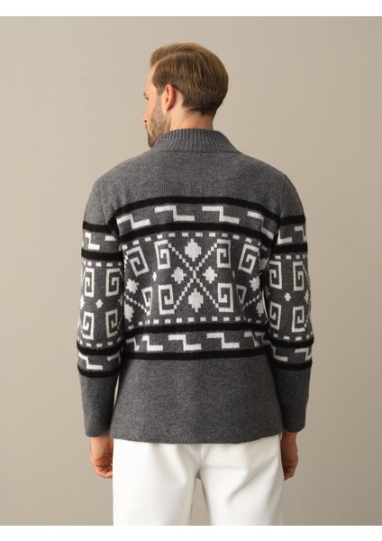 Erkek Antrasit Regular Fit Hırka