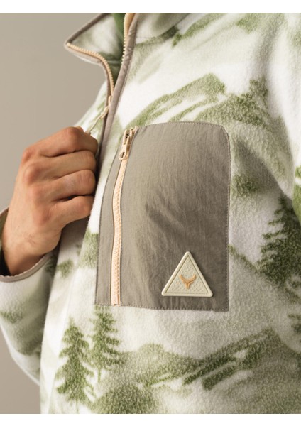 Erkek Yeşil Oversize Polar Sweatshirt